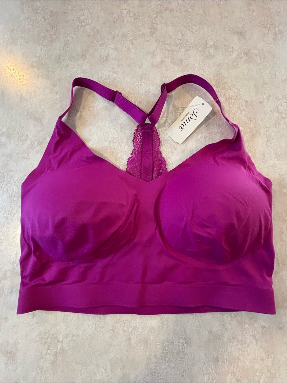 Soma Wireless Lace Racerback Bralette in Magenta